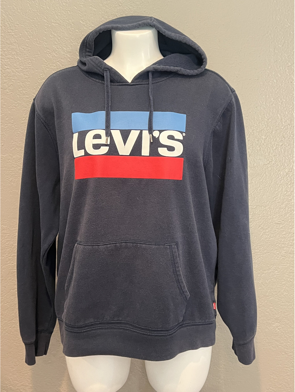 Levi’s Men’s XL Navy Pullover Hoodie Classic Batwing Logo Sweatshirt